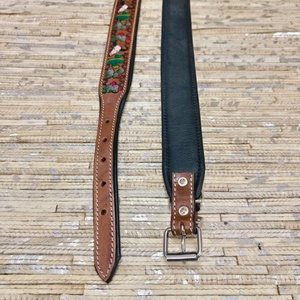 Collar de Cuero Genuino Vintage Venus Leathers para Perro con Bordado de Girasol, Hebilla Metálica, Ligero y Resistente, Accesorios para Bolsos - Product Image 3