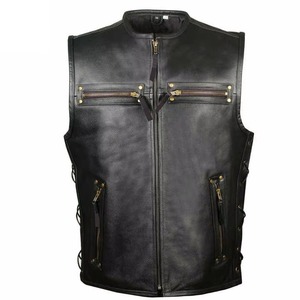 Nouveau Gilet de Motard en Cuir de Qualité Supérieure pour Hommes, Prix de Gros, Gilet de Moto en Cuir pour Hommes avec OEM - Product Image 1