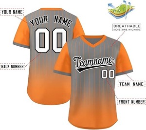 Camiseta de béisbol personalizada con cuello en V, camisetas de béisbol con rayas deportivas estilo Hip Hop, nombre y número personalizados para hombres/mujeres/jóvenes - Product Image 6