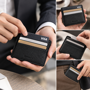 Beena's Genuine <b>Leather</b> Fashion Embossed Card Holder Game Cards Card Binder Function Multi-Function Use <b>Black</b>/Red/Brown Colors - Product Image 5