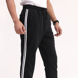 Vente en gros – Nouveau pantalon décontracté pour homme, coupe slim, droit, avec empiècements latéraux blancs, confortable, léger, 100 % coton toile, idéal pour l'entraînement - Product Image 4