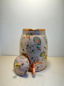 Designer Floral Printed Pure <b>Copper</b> Water Dispenser Tank 5L Hummingbird Pattern Matka Leakproof Metal Water Camper with Tap - Product Image 3
