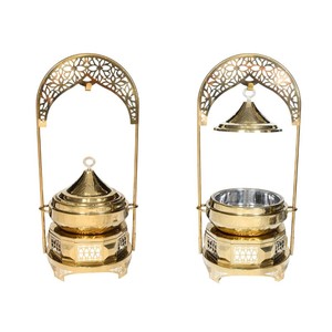 Recipiente para Buffet Metálico Árabe 2K26, Diseño Redondo, Suministros para Hoteles y Restaurantes para Mantener la Comida Caliente - Product Image 4