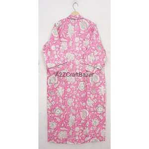 Bata Kimono de Algodón 100% para Mujer, Estampado Floral Sexy, con Cordón Ajustable, Cuello en V, Manga Tres Cuartos, Transpirable, Primavera/Verano - Product Image 1