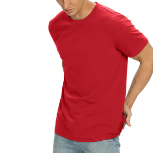 Camiseta de Algodón de Manga Corta para Hombre, Cuello Redondo, Corte Regular, Color Sólido, Tejido de Punto, Informal, Transpirable, Cómoda, Ligera, para Uso Diario - Product Image 1