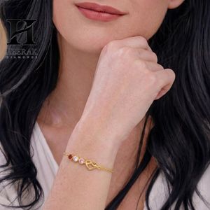 Collar de Cadena de Eslabones de Latón Chapado en Oro con Colgante de Corazón Infinito y Zirconia de Piedra Natal, Pulsera, Regalo para Mujer - Product Image 4