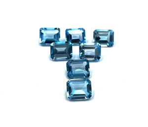 Topacio Azul Suizo Natural, Corte Octogonal, Piedras Preciosas Sueltas de 10 mm y 12 mm, Topacio Facetado, Venta al por Mayor para la Fabricación de Joyas - Product Image 2