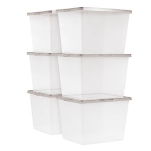 Contenitori di plastica da 36 Qt con coperchi, impilabili, confezione da 6 - Product Image 1
