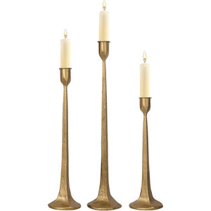 Porte-bougies en laiton massif de qualité supérieure, finition dorée, bougeoirs décoratifs pour centre de table et décoration intérieure, support à bougies en métal - Product Image 2