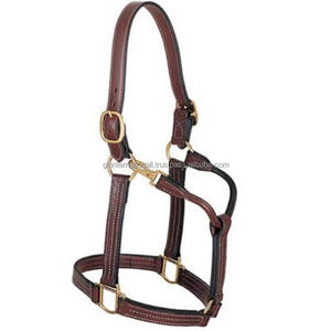 Fabriqué en Inde noir et havane marron anglais licou de cheval en cuir avec rembourrage doux et coutures durables raccords en laiton robustes - Product Image 2