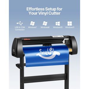 Macchina da taglio vinile da 28 pollici con display LCD, rulli a doppia molla regolabili, per taglio di insegne e protezioni per schermi - Product Image 3