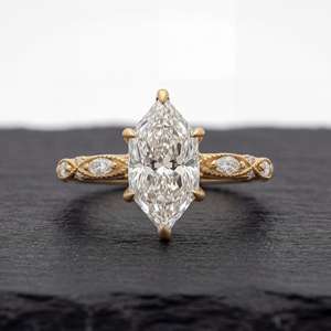 Exquisito Anillo de Compromiso con Diamante Cultivado en Laboratorio, Corte Marquesa, con Engaste de Garras, Plata de Ley 925, Joyería para Mujer, para Fiestas y Bodas - Product Image 2