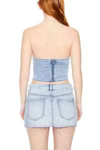 Corsé Vintage Personalizado al por Mayor para Mujer, Corsé Estructurado Clásico sin Tirantes, Tops Casuales de Mezclilla para Mujer - Product Image 5