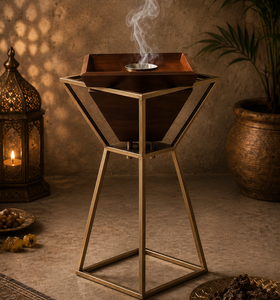 Decorative Wooden <b>Bakhoor</b> Burner Metal Stand Luxury Arabic Incense Burner Mabkhara <b>Oud</b> Burner Ramadan Modern Home Decor Gift - Product Image 2