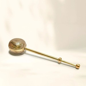 Cuillère infuseur à thé de luxe en laiton massif, réutilisable, filtre à feuilles de thé en vrac, accessoire vintage pour la préparation de tisanes - Product Image 3