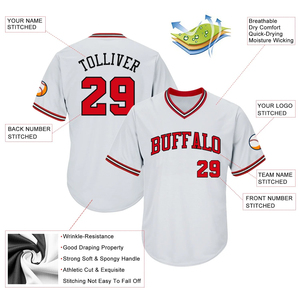 Uniformes de Béisbol al por Mayor de Alta Calidad, Unisex, Premium, Transpirables, de Secado Rápido, Tallas Grandes, con Letras Impresas por Sublimación, 100% Verano - Product Image 6