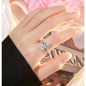 Round Cut Moissanite <b>Solitaire</b> Engagement <b>Ring</b> VVS 925 Sterling <b>Silver</b> Luxury Bridal Wedding Jewelry <b>Ring</b> For Women - Product Image 4