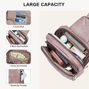 Sac de poitrine léger de petite taille avec grande capacité, élégant sac bandoulière pour femme avec fermeture éclair fluide et crochet durable - Product Image 3