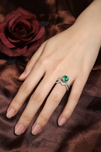 Bague de fiançailles de luxe pour femme en argent 925 de haute qualité avec diamant de laboratoire taille ronde, bague de mariage avec diamant créé en laboratoire - Product Image 5