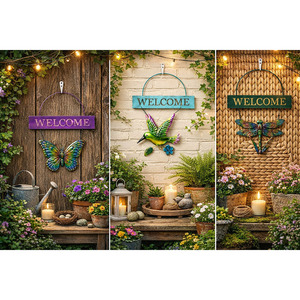 Décoration murale en métal pour jardin de papillons - Multifonctionnelle - Product Image 2