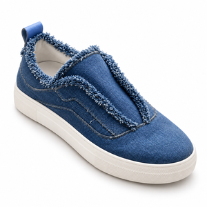 Denim <b>Slip</b> on Sneakers Round Toe Breathable Soft Rubber Outsole Spring All Seasons EVA Midsole Light Weight Comfort - Product Image 4