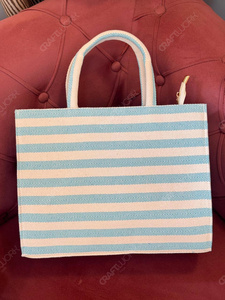 Handcrafted Multicolor Geometric Stripe Textile Tote Bag Structured Fabric Handbag Top Handle <b>Shoulder</b> Bag Detachable <b>Strap</b> - Product Image 2