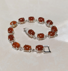 Pulsera de Plata de Ley 925 con Ámbar Natural, Hecha a Mano, con Gema de Ámbar Báltico, Estilo Vintage, Joyería al por Mayor - Product Image 4