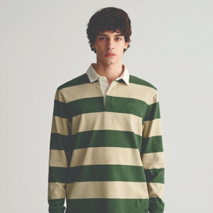 Polo rayé décontracté pour homme en toile douce et résistante pour le quotidien, les tenues sportives et décontractées, respirant, OEM - Product Image 2