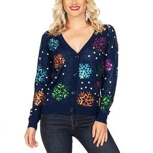 Suéter cárdigan casual de punto con cuello en V profundo para mujer, venta al por mayor personalizada, para moda casual femenina - Product Image 1