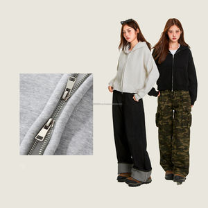 Sweat à capuche unisexe à coupe ample entièrement personnalisable, avec double fermeture éclair, en polaire 350G, de marque de streetwear de luxe, pour homme - Product Image 2