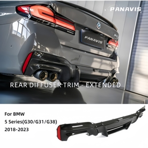 Difusor de Parachoques Trasero de Fibra de Carbono Estilo Extendido PANAVIS para BMW Serie 5 G30 G38 2018-2023 - Product Image 1
