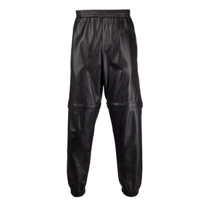 Pantalones ajustados de cuero con logotipo personalizado para hombre, impermeables, resistentes al viento, de cintura media, brillantes y a la moda, para actuaciones de bandas de rock. - Product Image 1