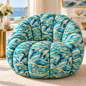 Tissu d'ameublement tissé léger et respirant Dolphin Custom Teal Gold pour meubles et textiles de maison - Product Image 2