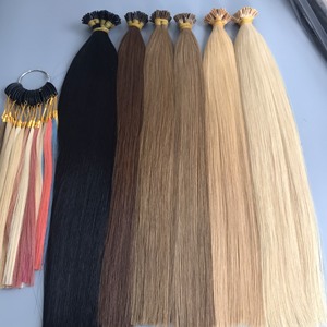 Best Selling 100% Human Cuticle Aligned Virgin <b>Hair</b> Extensions High Quality I Tip in Various Colors Machine Double Weft - Product Image 5
