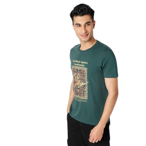 Graphitee décontracté col rond demi manches T-Shirt 100% coton sérigraphie coupe ample conception vierge - Product Image 1