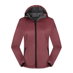 Custom Made Women's Hooded Workwear Soft Shell Jacket Water Resistant Zip Pockets Outdoor Windproof Regular Fit Hiking Jackets - Product Image 1