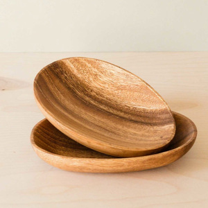 Platos de madera de acacia natural sostenible al por mayor, platos de madera y juego de platos para cenar, MOQ bajo - Product Image 1