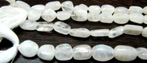 Perles de pierre de lune arc-en-ciel naturelle, lisses et roulées, 10-15 mm, brin de 8 pouces - Product Image 2