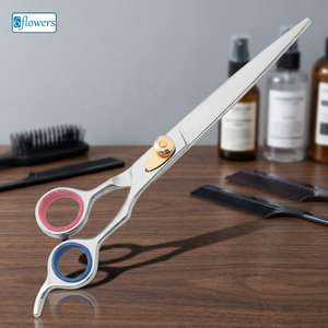 Tijeras de Peluquería Canina (Borde Convexo/Biselado) Cuchilla Afilada de Alta Calidad para Diestros, Mango Largo, Uso Profesional - Product Image 2