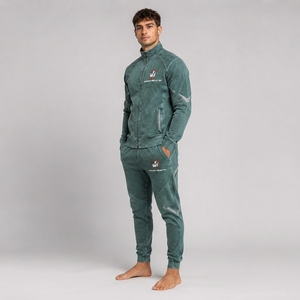 Conjunto Deportivo para Hombre, Sudadera de Felpa Suave con Efecto Desgastado, Pantalones Deportivos con Cordón, Dos Piezas, Ropa Cómoda para el Día a Día - Product Image 6