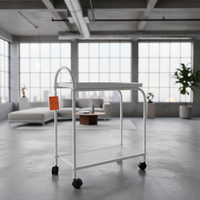 Table basse de salon moderne en acier durable Lumetal Vietnam Factory, chariot de rangement mobile avec plateau en verre, multi-usages pour la maison