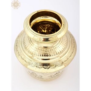 9นิ้วทำด้วยมือทองเหลือง ashtalakshmi Puja kalasha อินเดียสินค้าผลิตในอินเดีย - Product Image 2