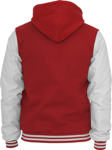 Blouson universitaire en laine et cuir véritable pour lycée, vente en gros, personnalisé, style vintage, avec manches en similicuir, épais - Product Image 3