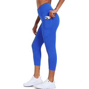 Wholesale Women Yoga Legging Blue Color High Waist Sports Tights For Gym Fitness Workout Running Yoga <b>Pants</b> for Women - Product Image 3