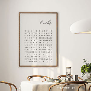 Arte de pared navideño, póster minimalista con tipografía de hierbas para cocina, decoración de pared escandinava - Product Image 3