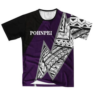 Camisa Casual para Hombre con Estampado Polinesio Samoano Personalizado a Bajo Precio, con Cuello Alto, Tela Satinada, Manga Corta, Color Granate - Product Image 3