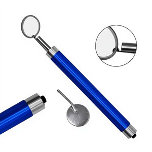 Premium Quality Dental Mouth <b>Mirror</b> with <b>LED</b> Light Blue Color Handle Stainless Steel Oral Examination Diagnostic Instrument - Product Image 1