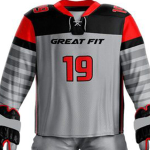 Blind Zebras Men's Hockey Uniform Set Breathable Heat-Transfer Printed Gray Red Black Shorts Protective Polyester Adult Size 18 - Product Image 2