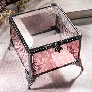 Boîtes de rangement en verre biseauté faites à la main et personnalisées avec cadre en laiton pour organiser les bijoux, boîtes en métal et en verre - Product Image 5