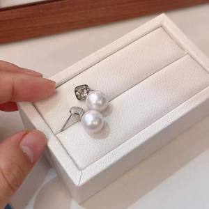 Boucles d'oreilles en argent pur S925 avec perles d'eau douce Edison, style étoile haut de gamme, boucles d'oreilles pendantes en eau douce, polyvalentes, sensation de lumière intense - Product Image 2